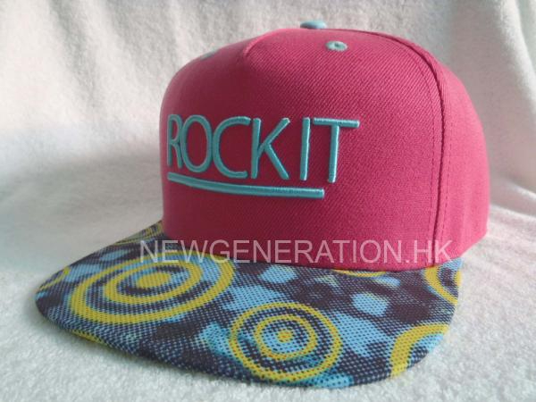 3D Embroidery Cotton Fitted Cap printed Visor